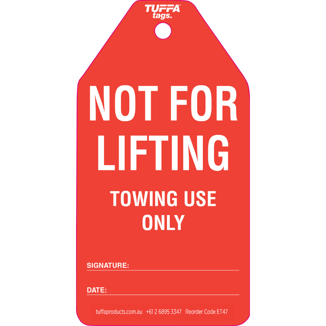 5S Tags | Safety Tags | Not for Lifting Tuffa Tags (Pack of 100 ...