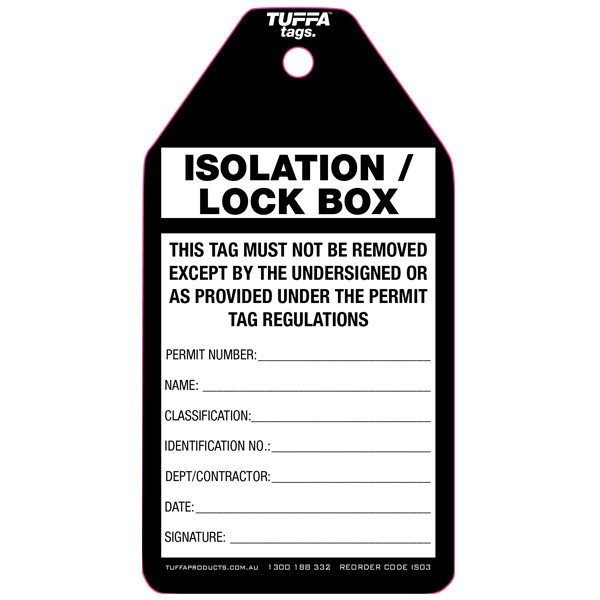 Safety Tags | Isolation Lock Box Tuffa Tags (Pack of 100) | Northern ...