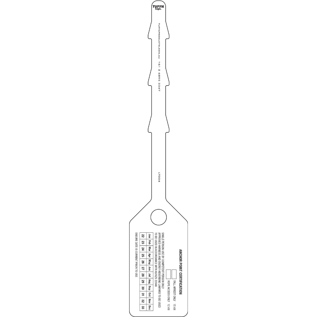 Self-Locking Tags | Safety Tags | Anchor Point Certification Tuffa Tags ...