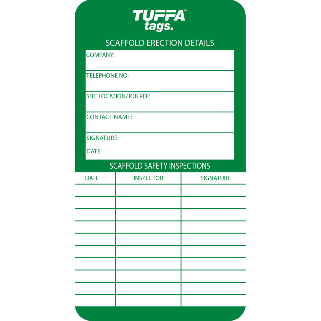 Scaffolding Safety Tags | Safety Tags | Scaffold Erection Detail Tuffa ...