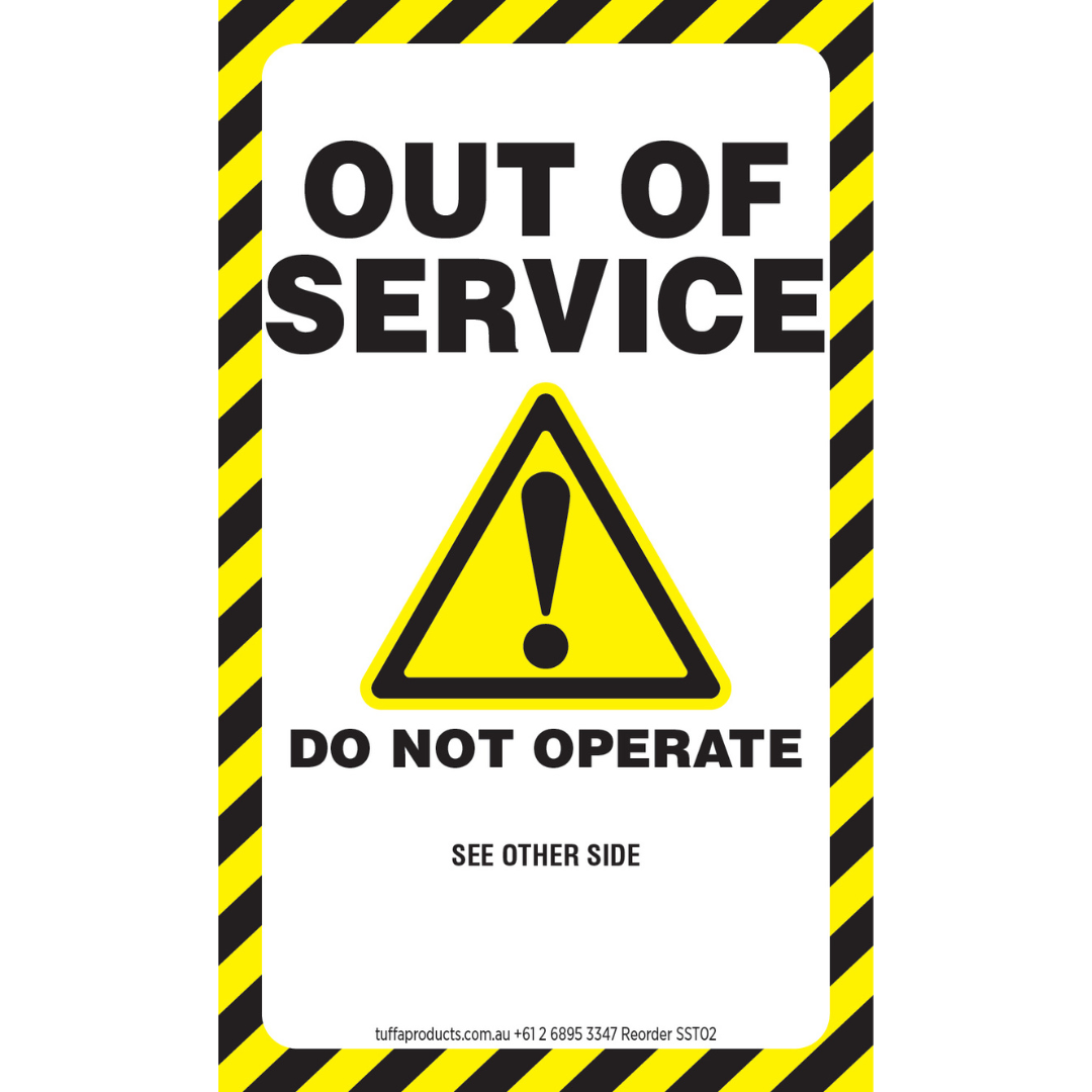 Not In Service Sticker Synthetic Safety Tags With Eyelet & Strings | Safety Tags | Out of ...
