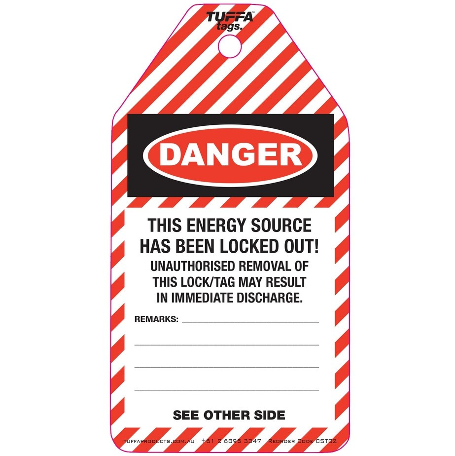 Safety Tags | Danger Locked Out Confined Space Entry In Progress Tuffa ...