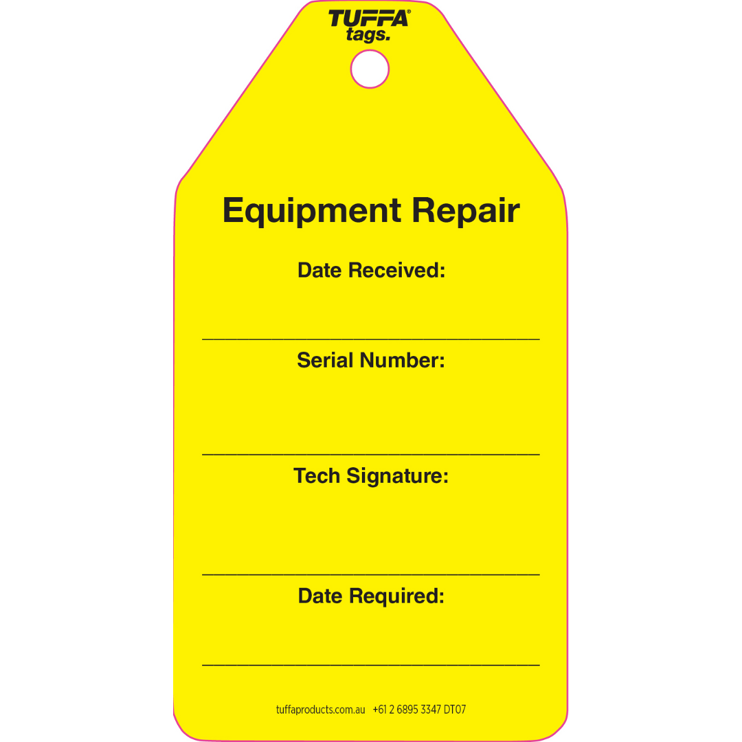Yellow Re Torque Tags Layout.pdf Safety Tags | Equipment Repair Tuffa Tags (Pack of 100) | Northern ...