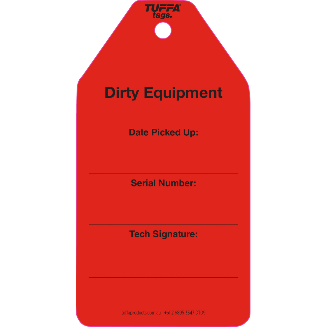 Safety Tags | Dirty Equipment Tuffa Tags (Pack of 100) | Northern ...